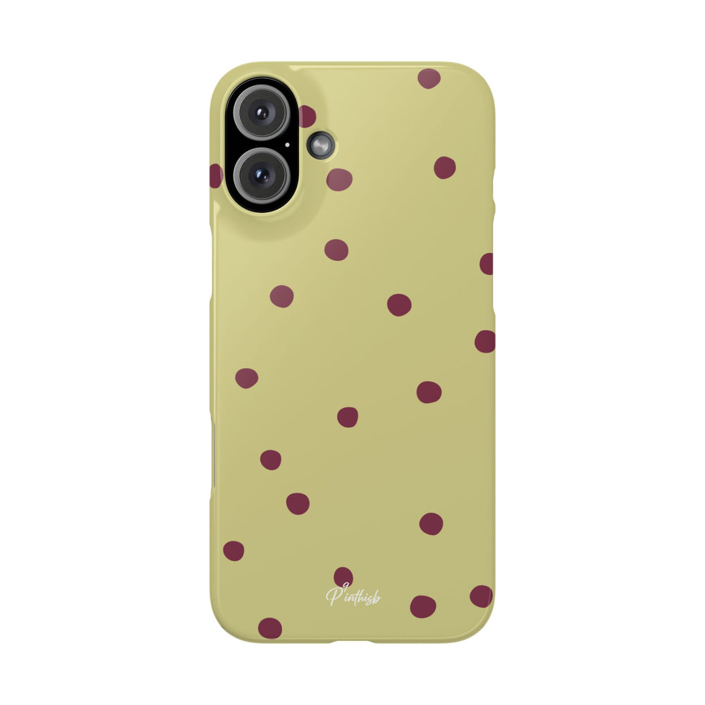 Yellow & Burgundy Polka Dot Snap Phone Case
