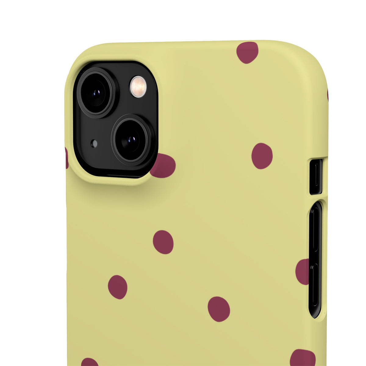 Yellow & Burgundy Polka Dot Snap Phone Case