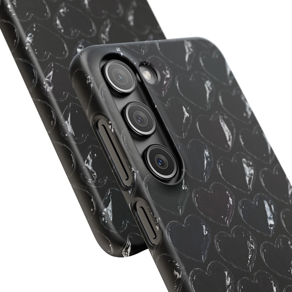 Black Pop Hearts Snap Case