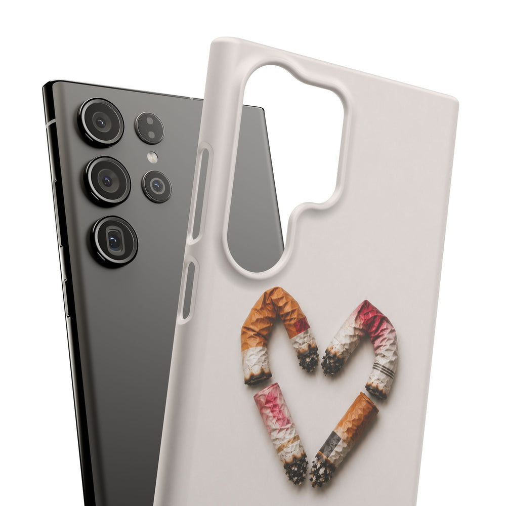 Cigarette Butts Heart Snap Case