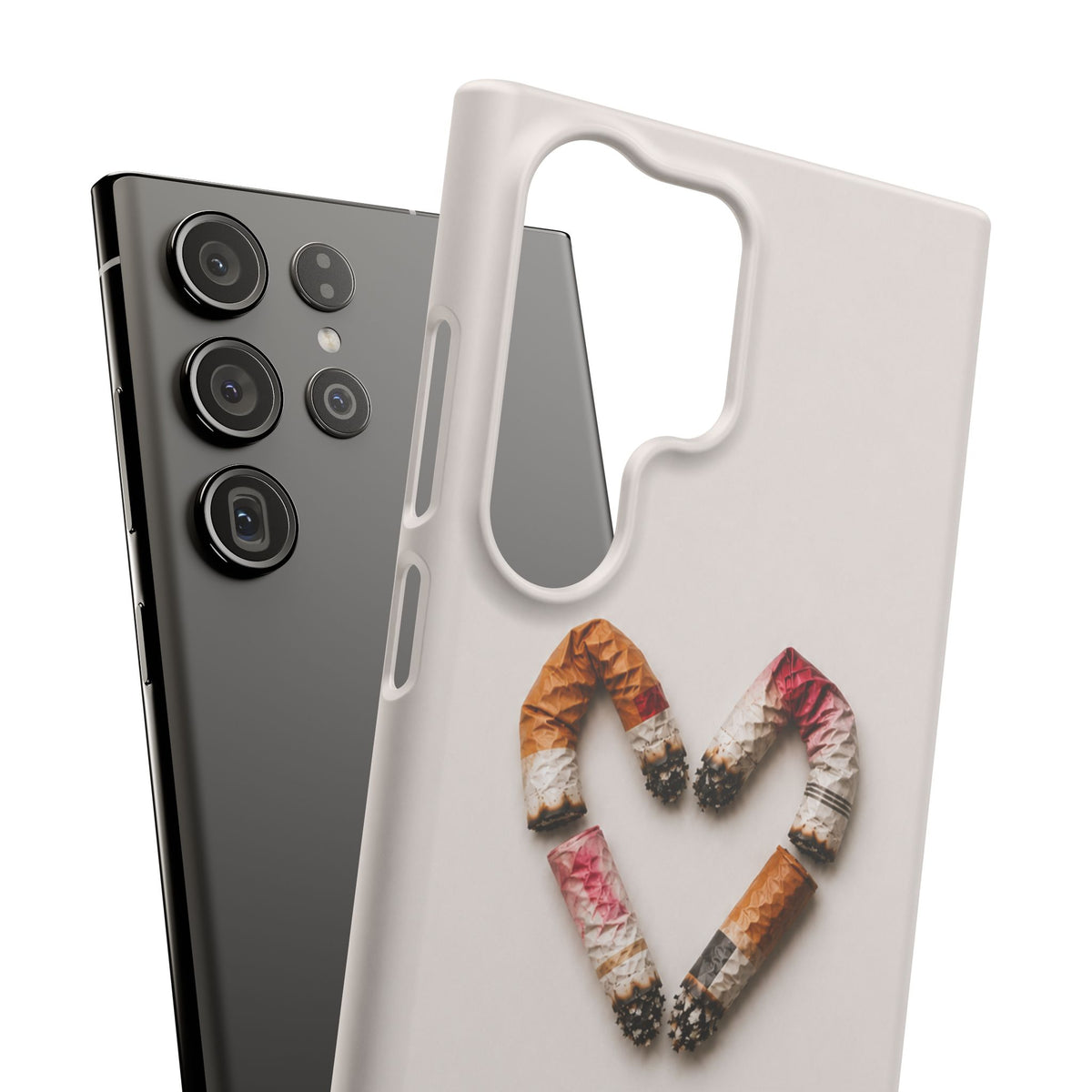 Cigarette Butts Heart Snap Case