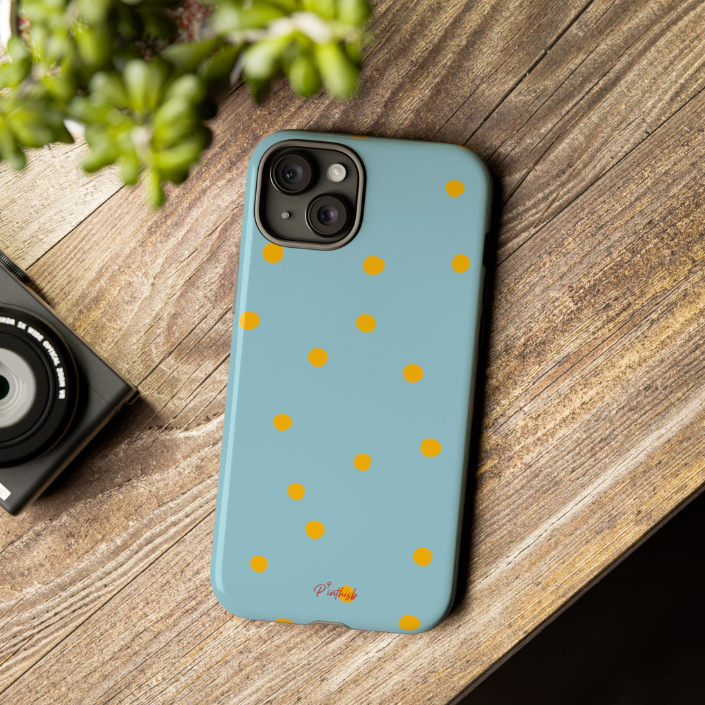 Blue & Yellow Polka Dot Tough Phone Case