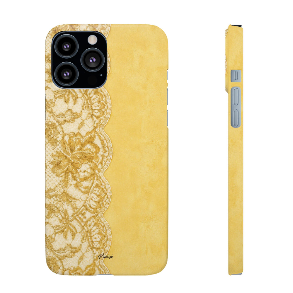 Yellow Vintage Lace Snap Case