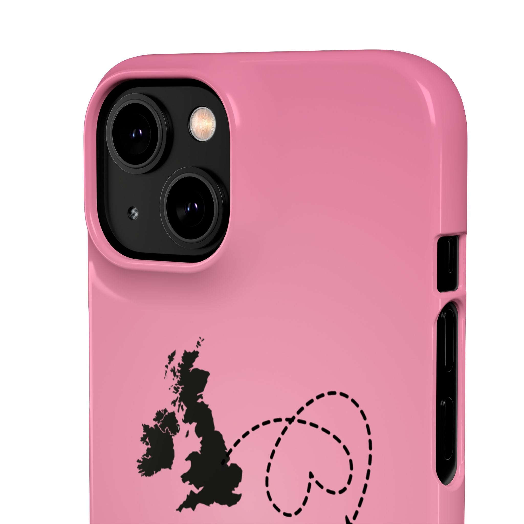 UK to Albania Pink Snap Phone Case