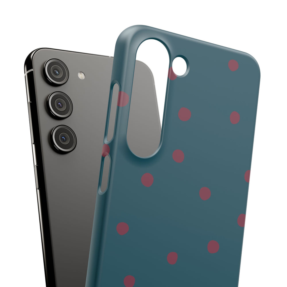 Teal & Burgundy Polka Dot Snap Phone Case