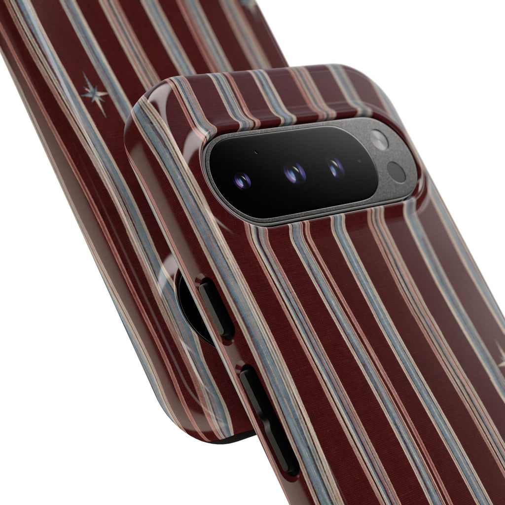 Retro Red & Cream with Star Accents Phone Case
