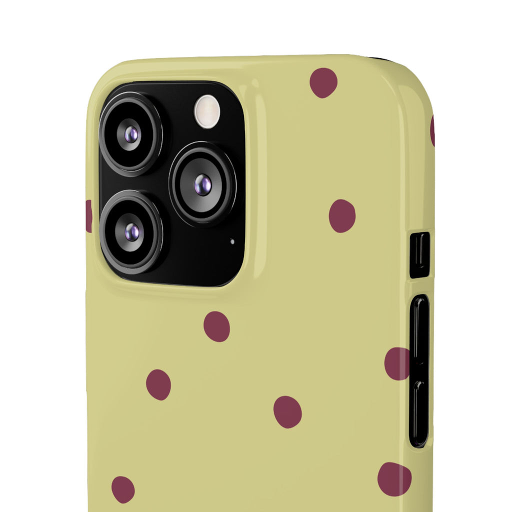 Yellow & Burgundy Polka Dot Snap Phone Case