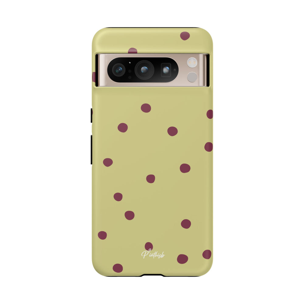 Yellow & Burgundy Polka Dot Tough Phone Case