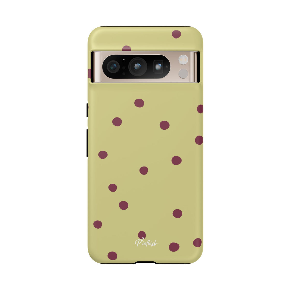Yellow & Burgundy Polka Dot Tough Phone Case
