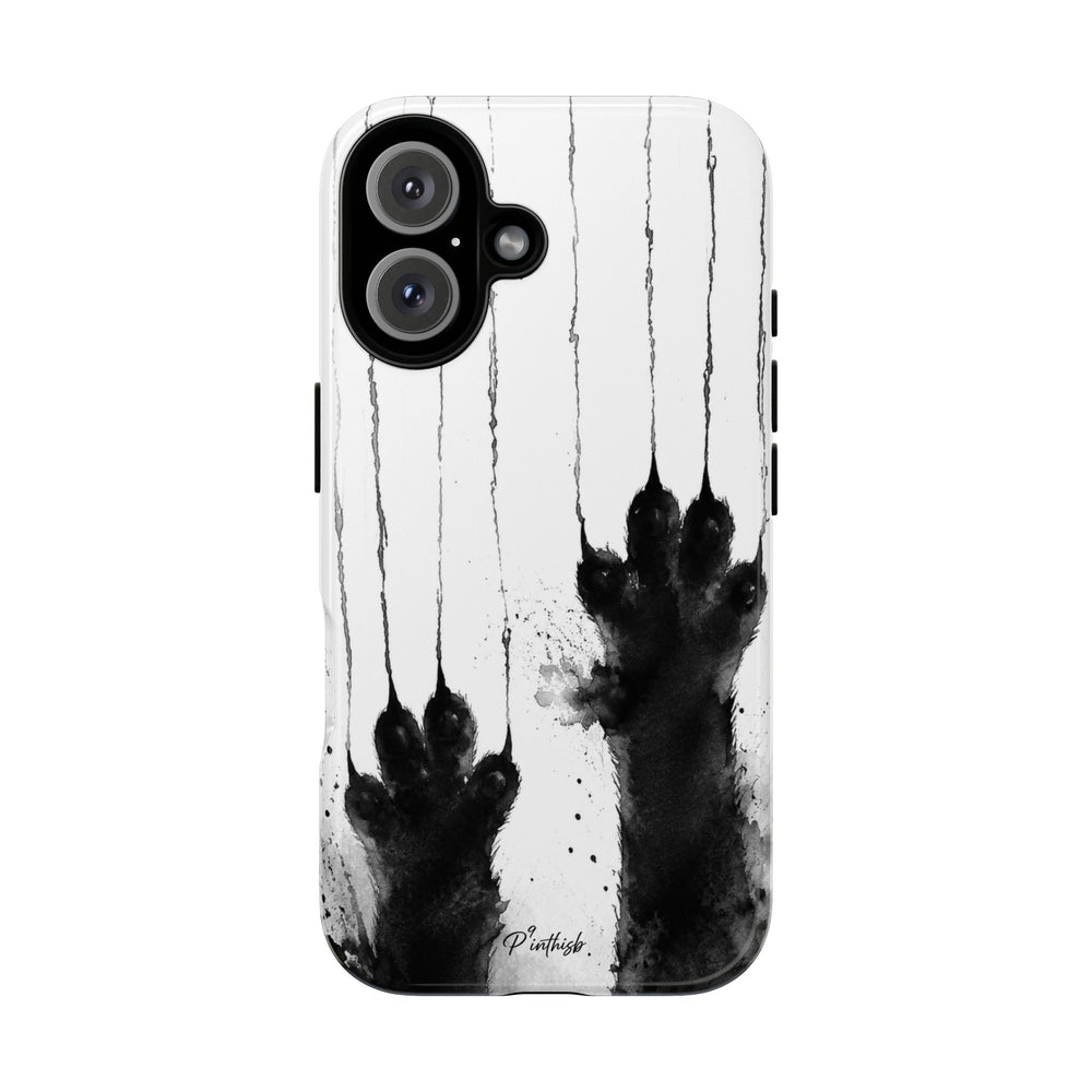 Black Ink Paw Print Tough Case