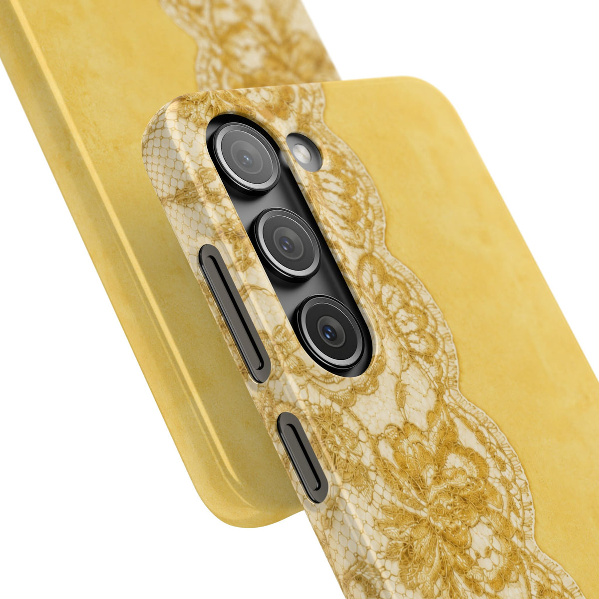 Yellow Vintage Lace Snap Case