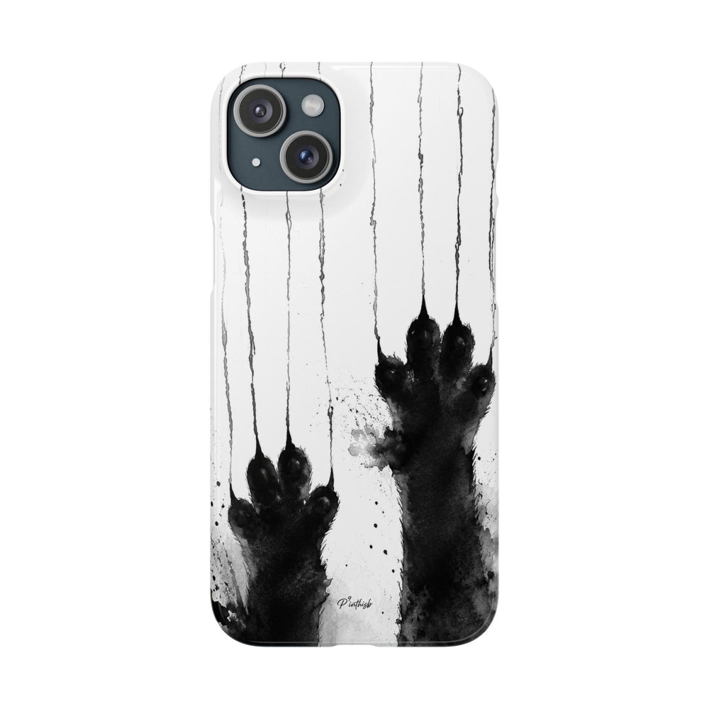 Black Ink Paw Print Snap Case
