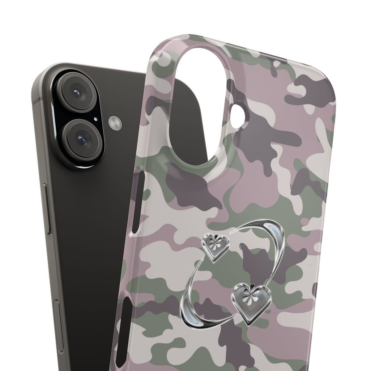 Camouflage Heart Snap Phone Case