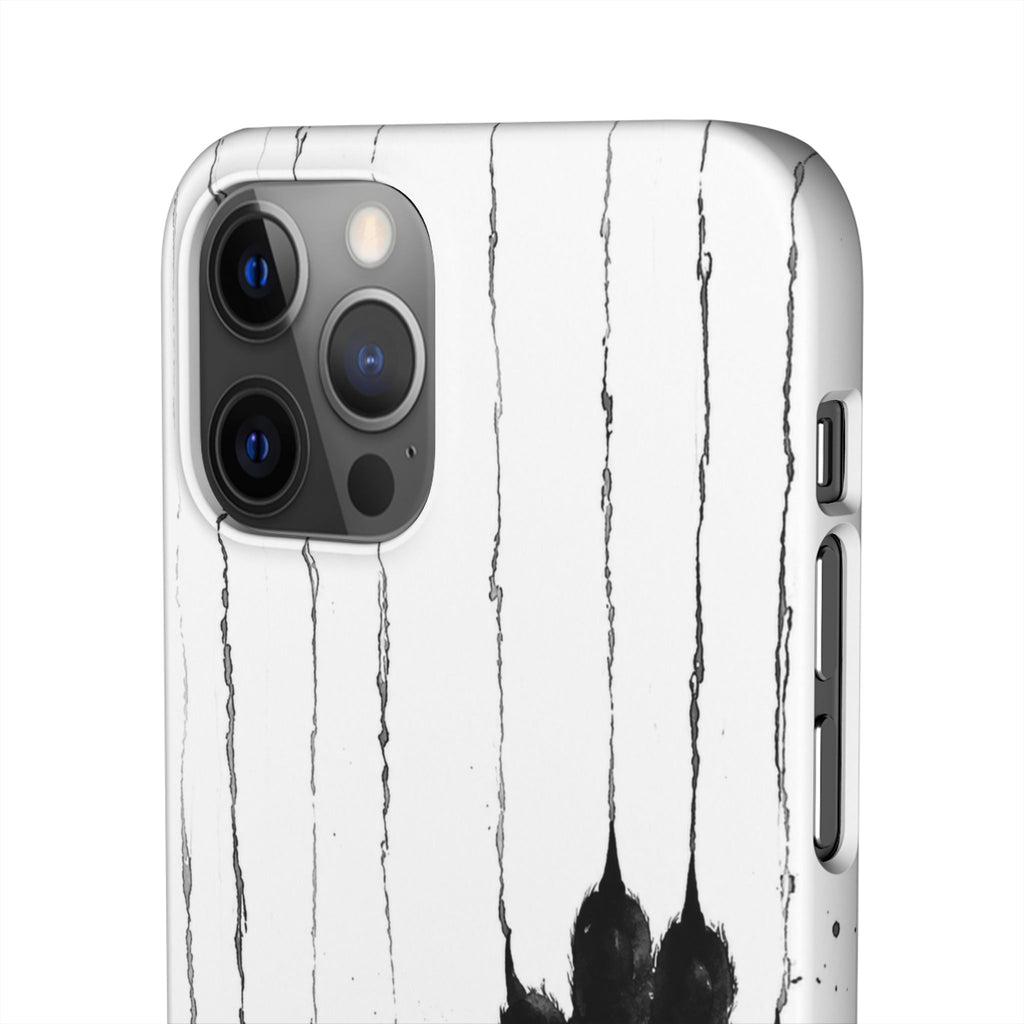 Black Ink Paw Print Snap Case