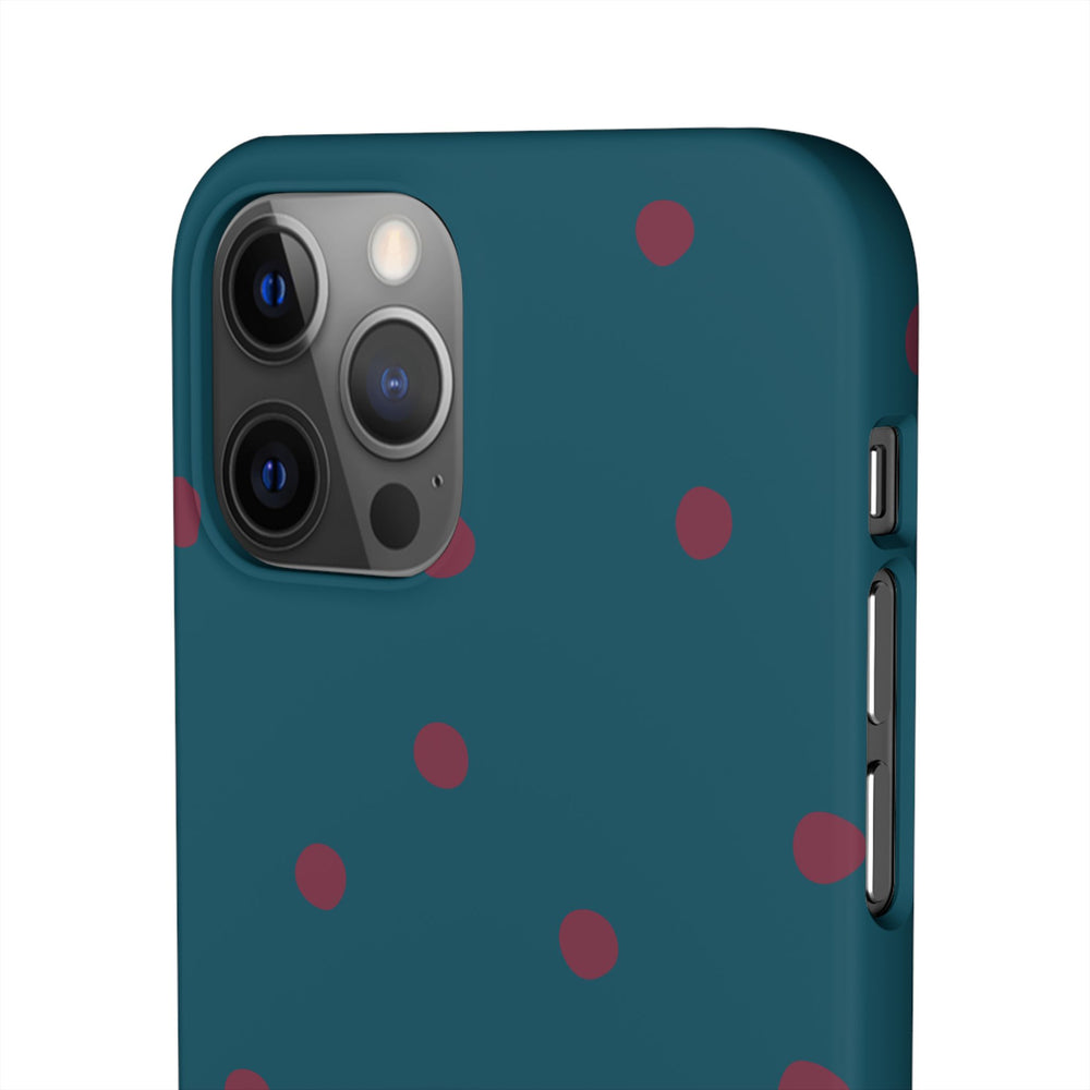 Teal & Burgundy Polka Dot Snap Phone Case