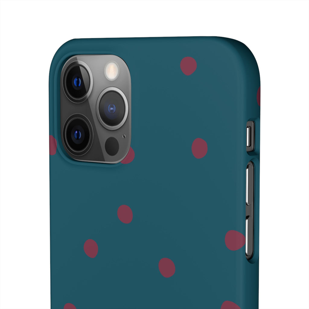 Teal & Burgundy Polka Dot Snap Phone Case