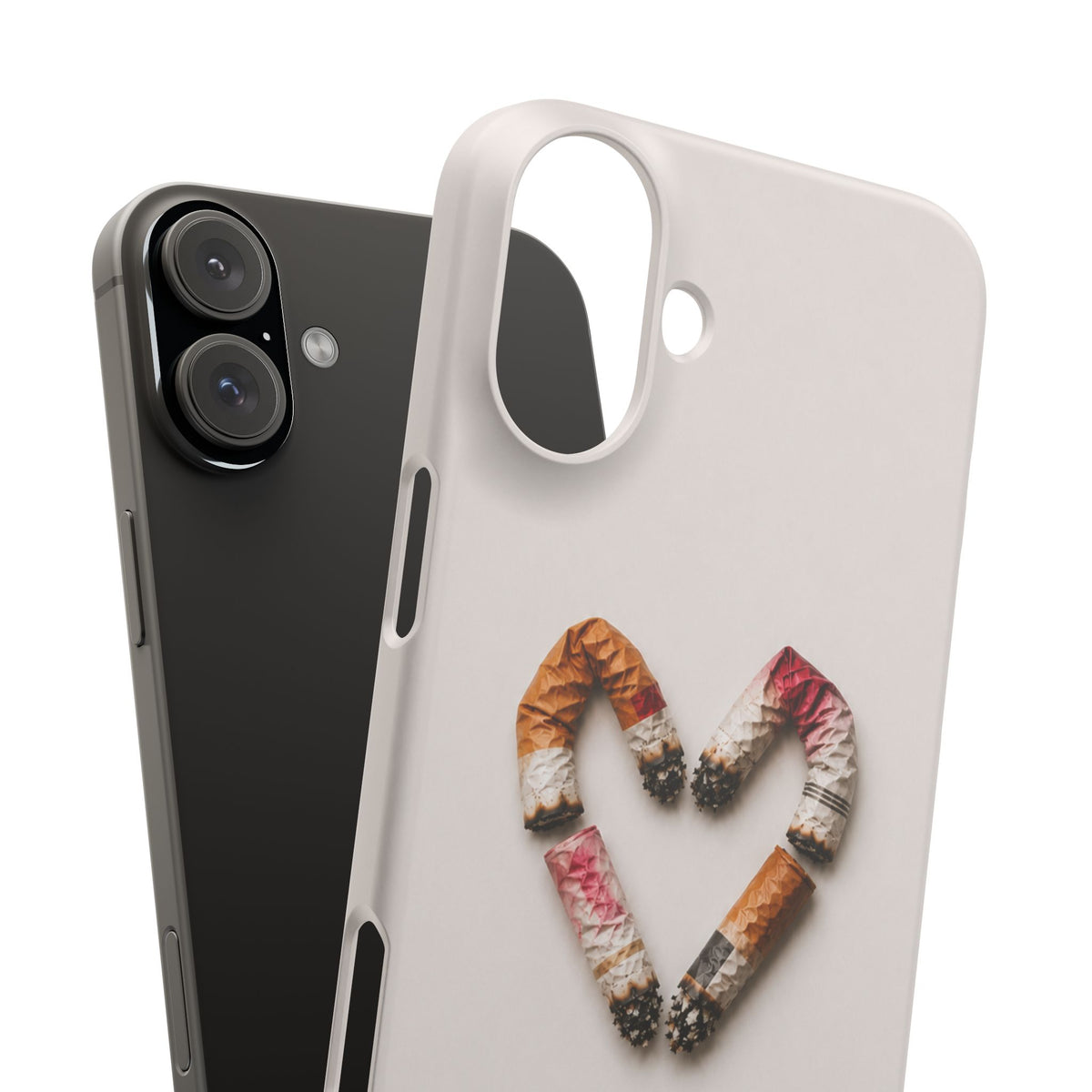 Cigarette Butts Heart Snap Case
