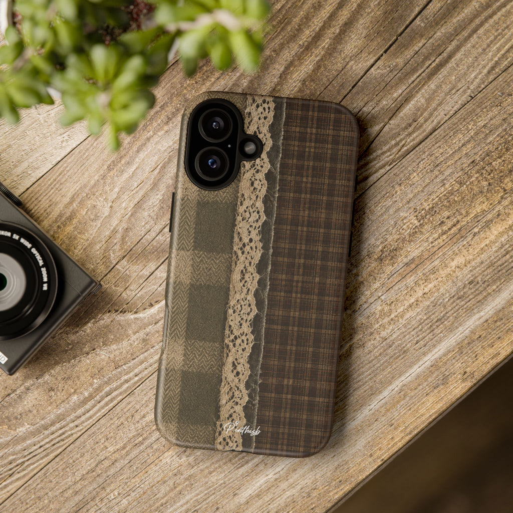 Plaid Lace Tough Phone Case