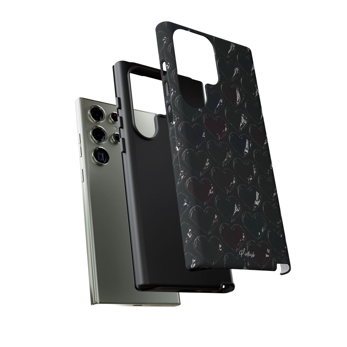 Black Pop Hearts Tough Case