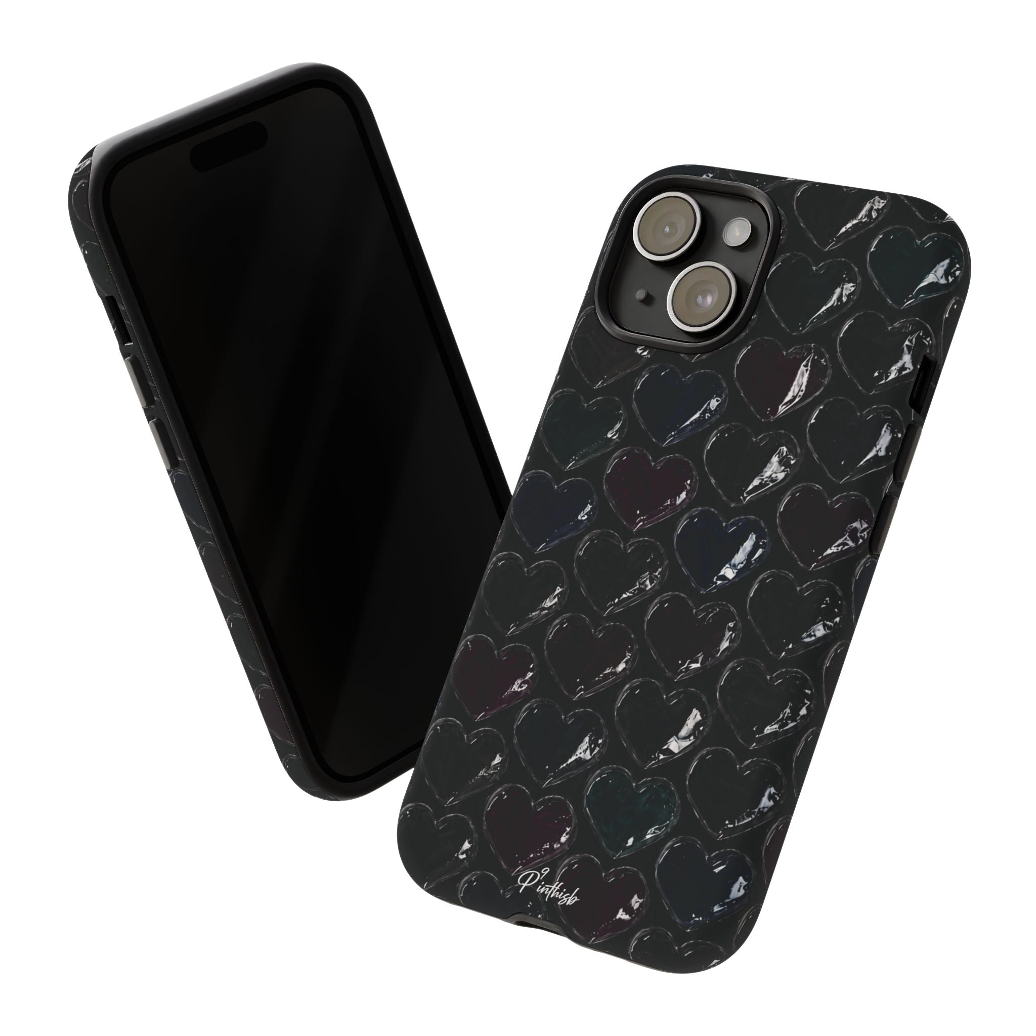 Black Pop Hearts Tough Case