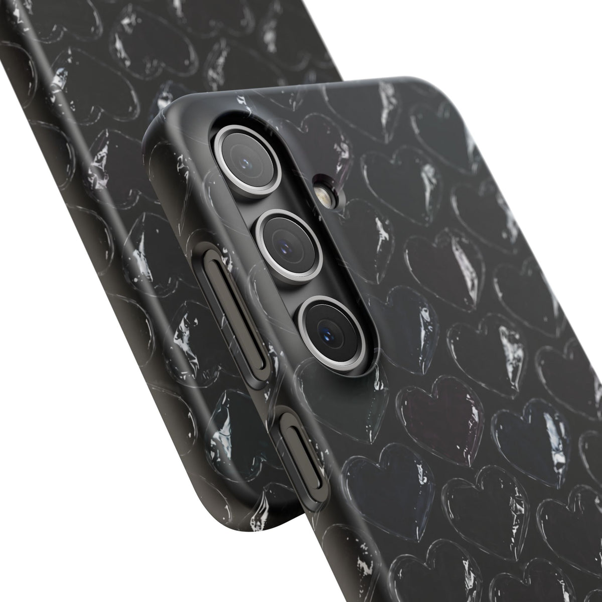 Black Pop Hearts Snap Case