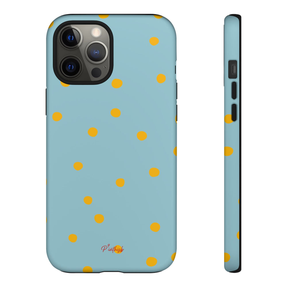 Blue & Yellow Polka Dot Tough Phone Case