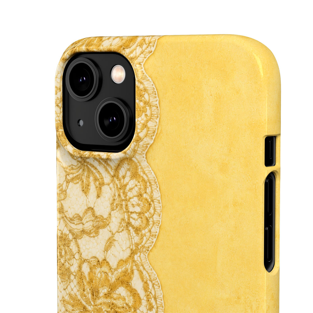 Yellow Vintage Lace Snap Case