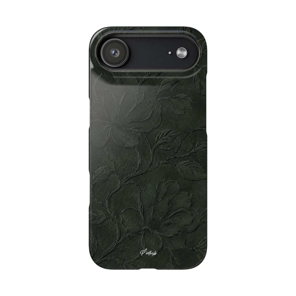 Dark Olive Floral Texture Snap Case