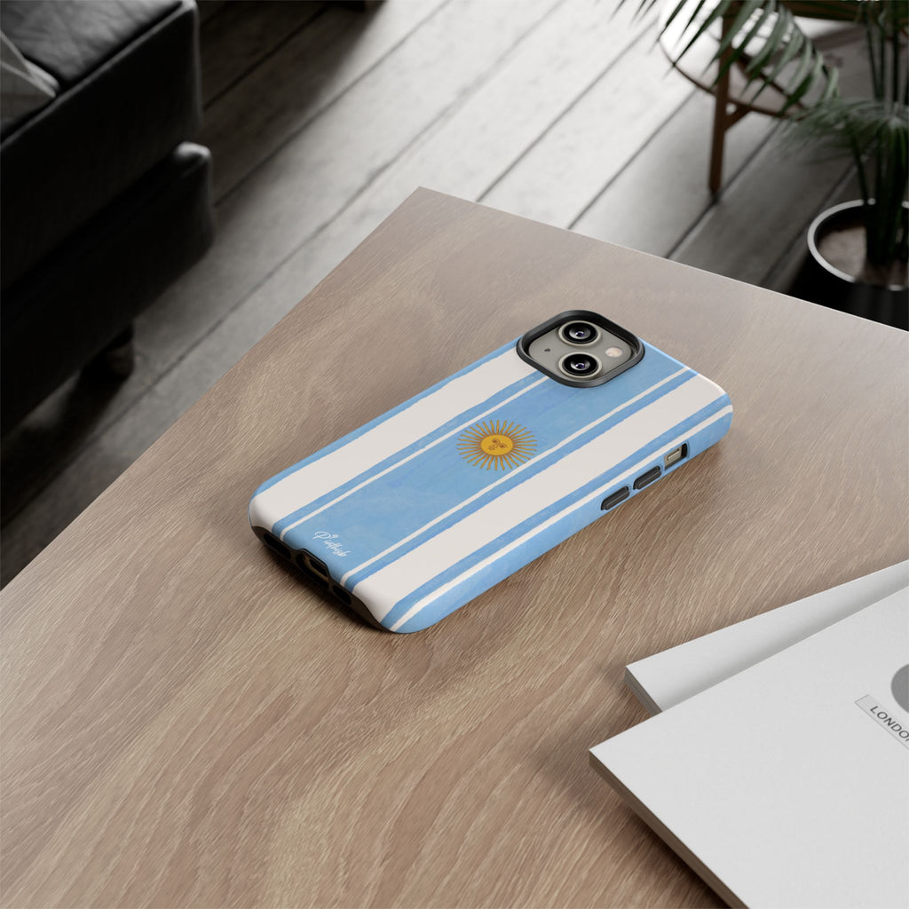 Argentina Flag Tough Phone Case – Blue White Striped Sun Protector