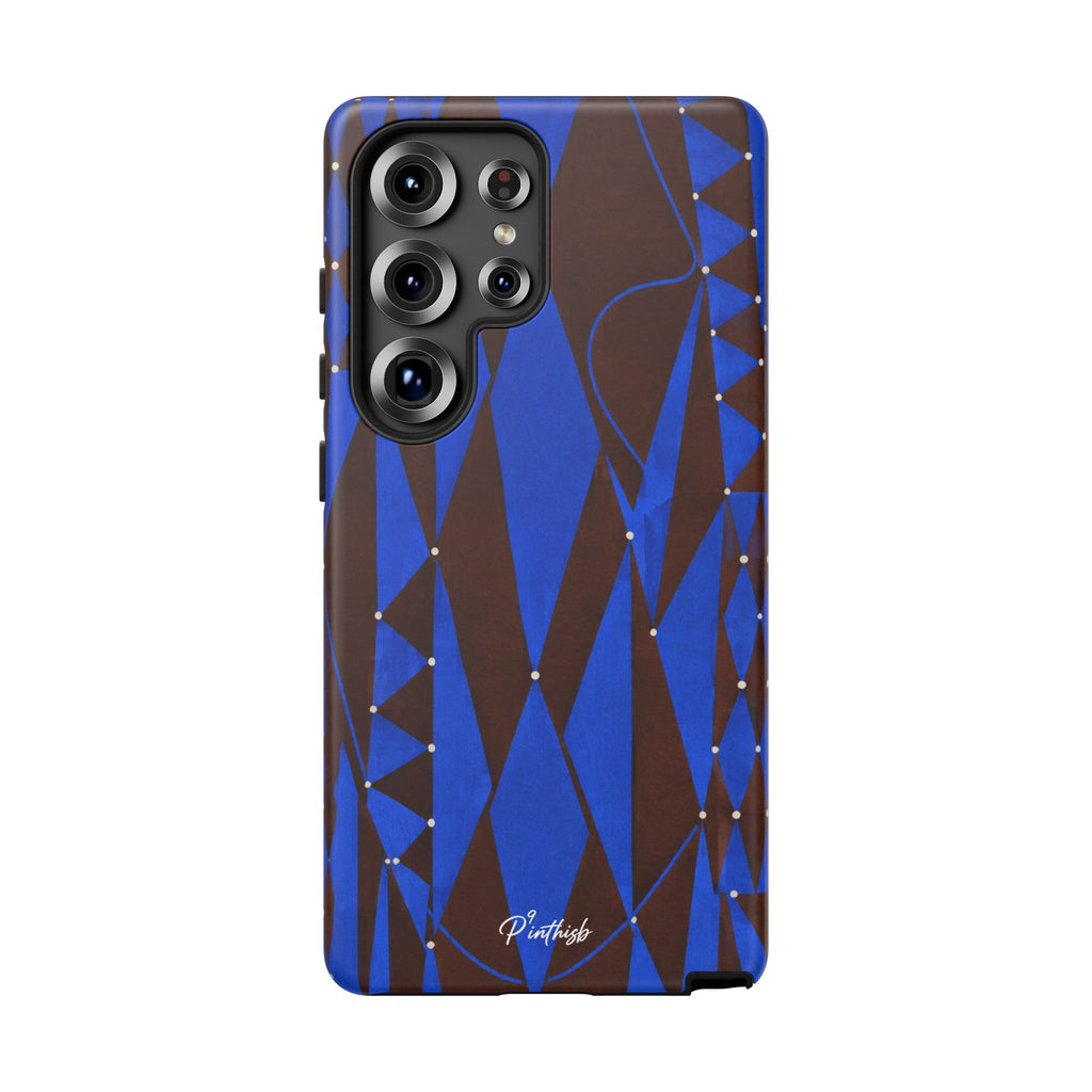 Geometric Blue Diamond Tough Phone Case