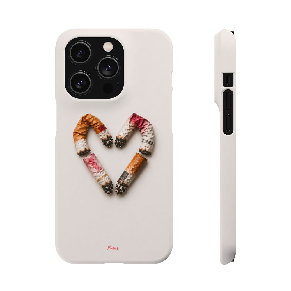 Cigarette Butts Heart Snap Case