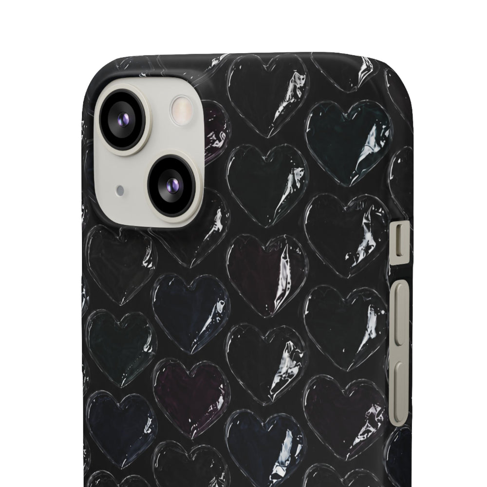 Black Pop Hearts Snap Case