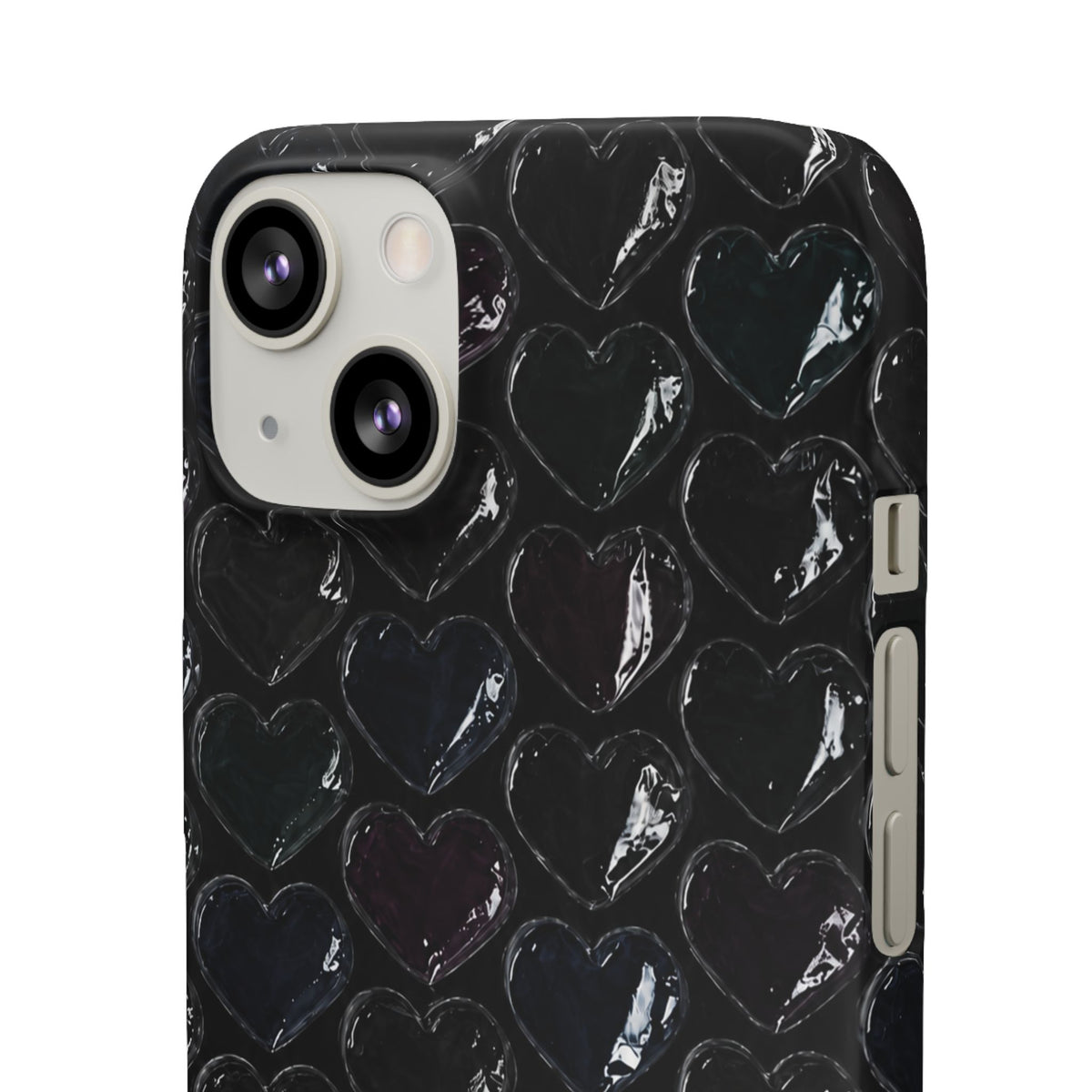 Black Pop Hearts Snap Case