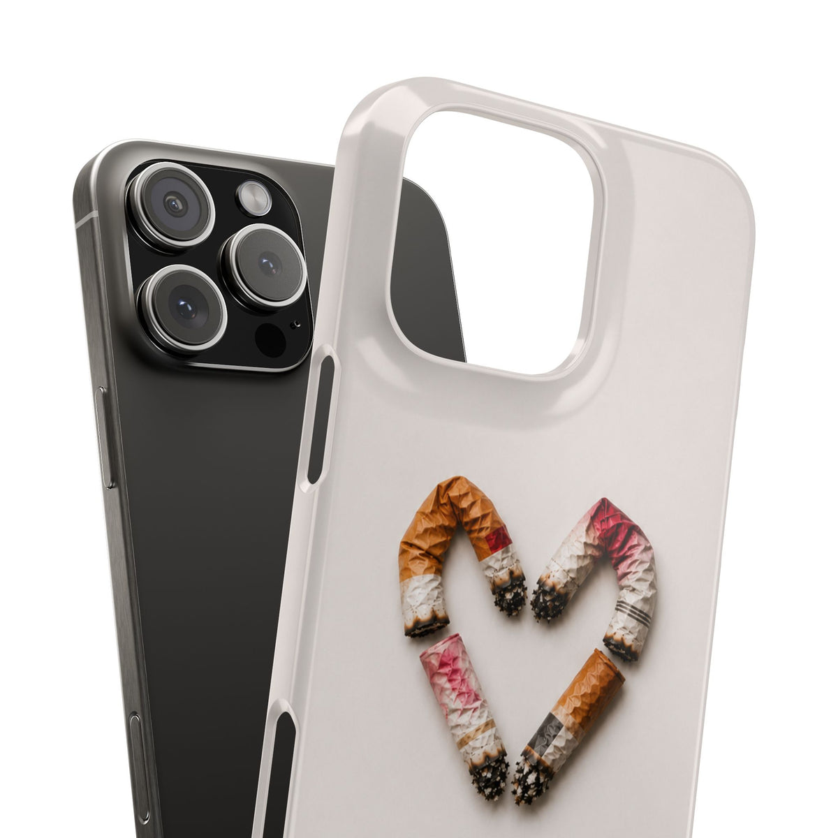 Cigarette Butts Heart Snap Case