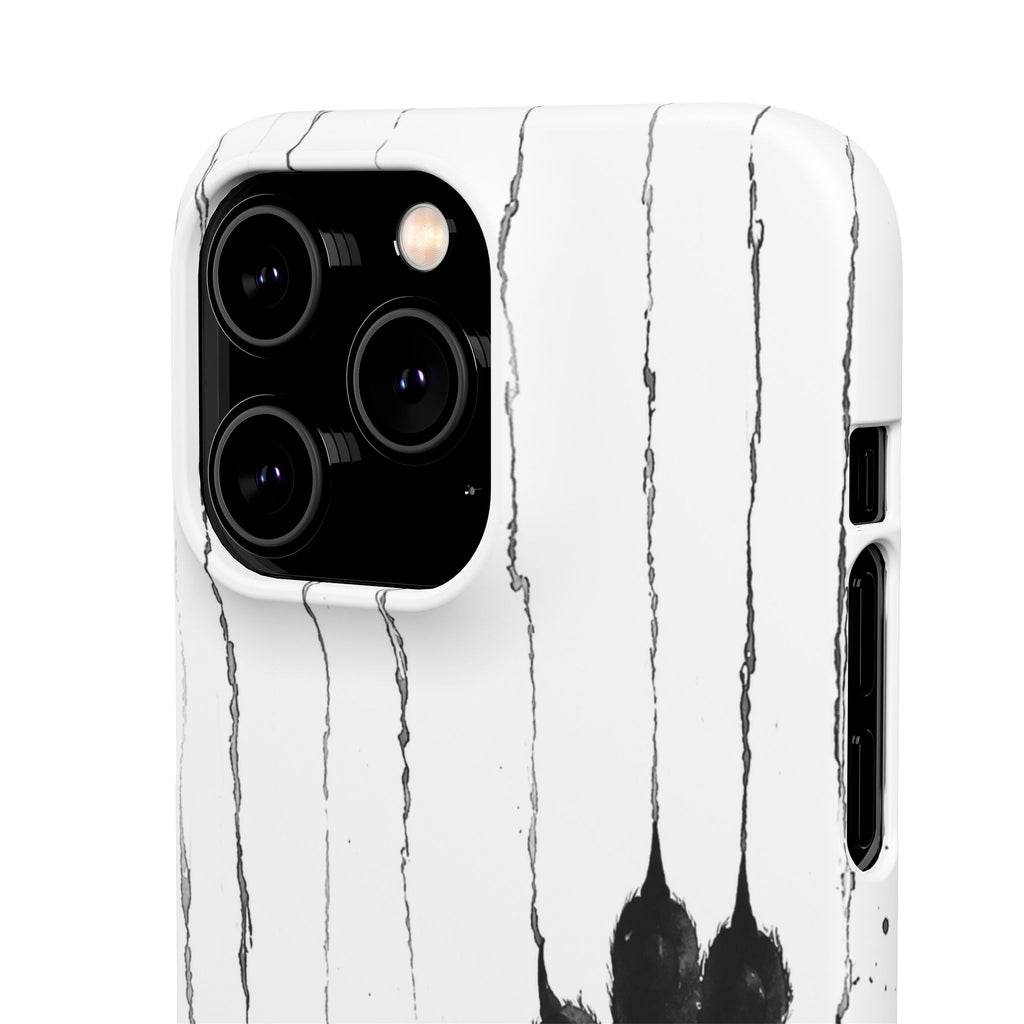 Black Ink Paw Print Snap Case