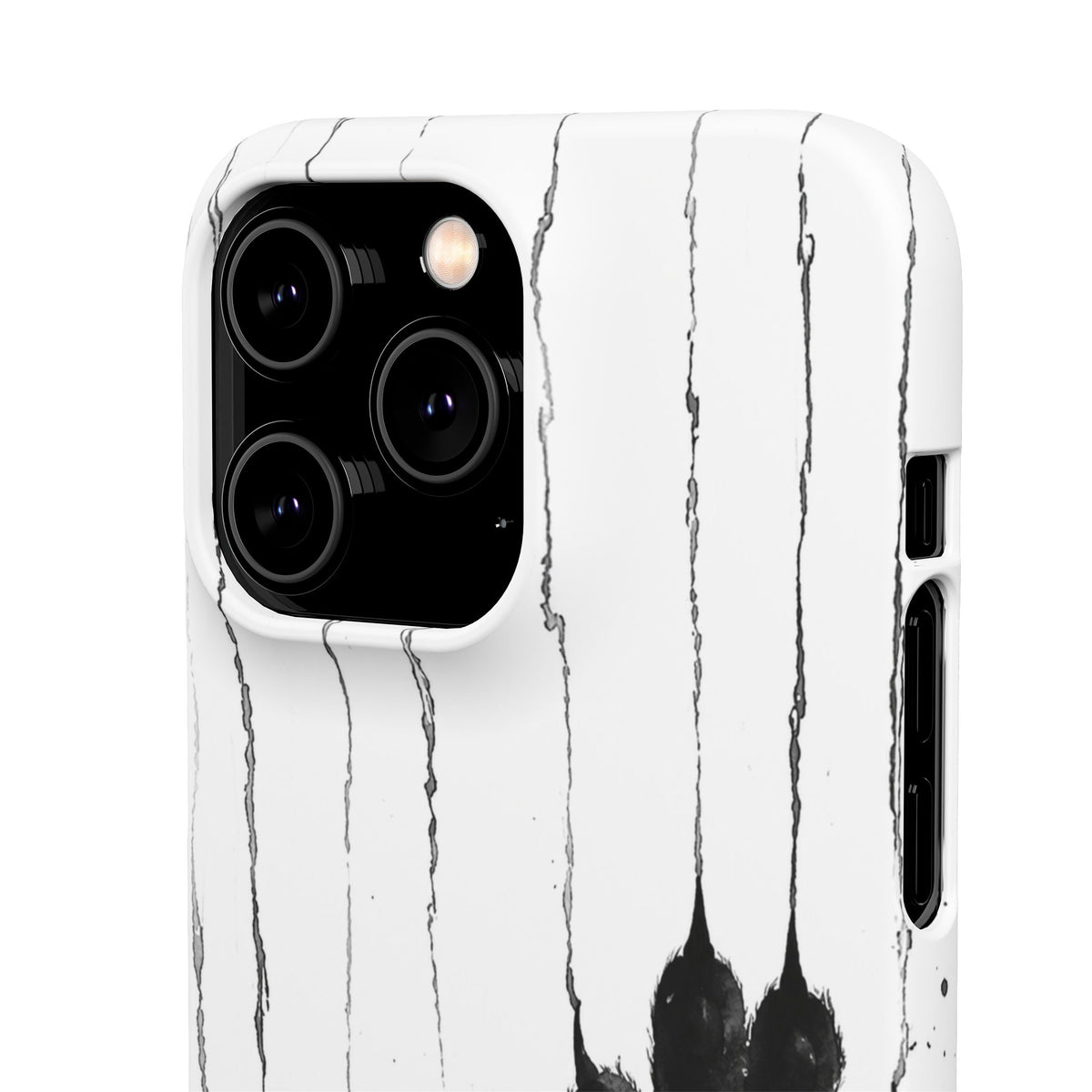 Black Ink Paw Print Snap Case