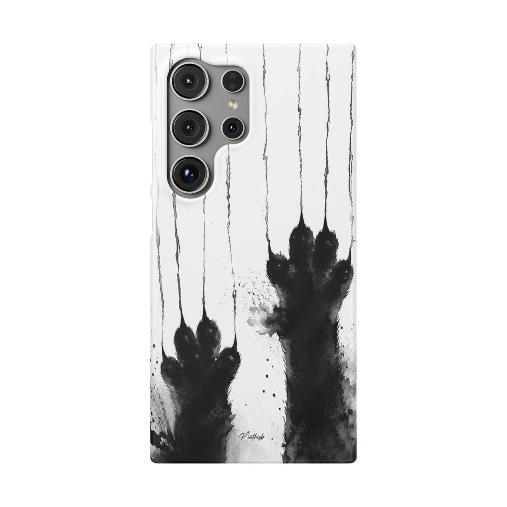 Black Ink Paw Print Snap Case