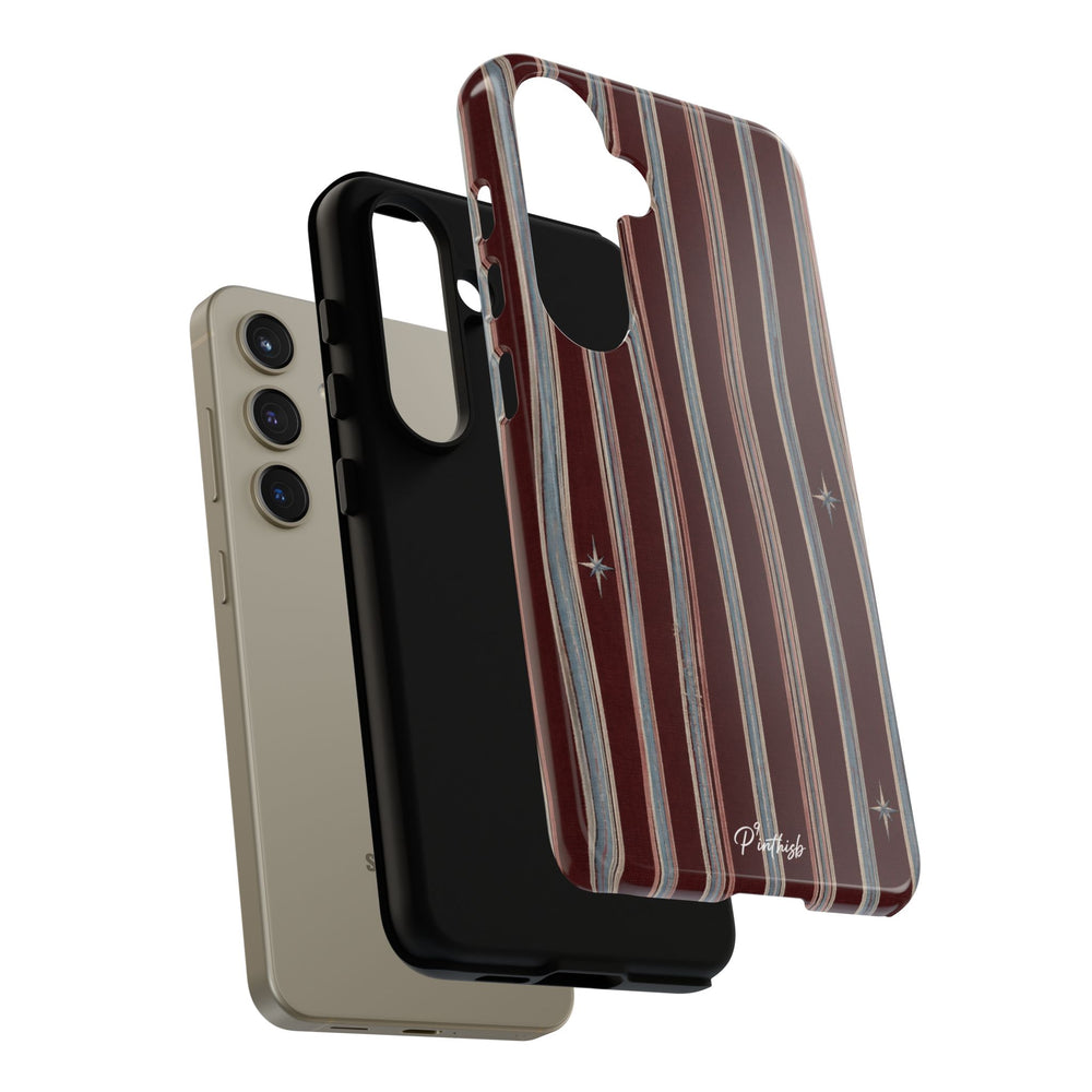 Retro Red & Cream with Star Accents Phone Case