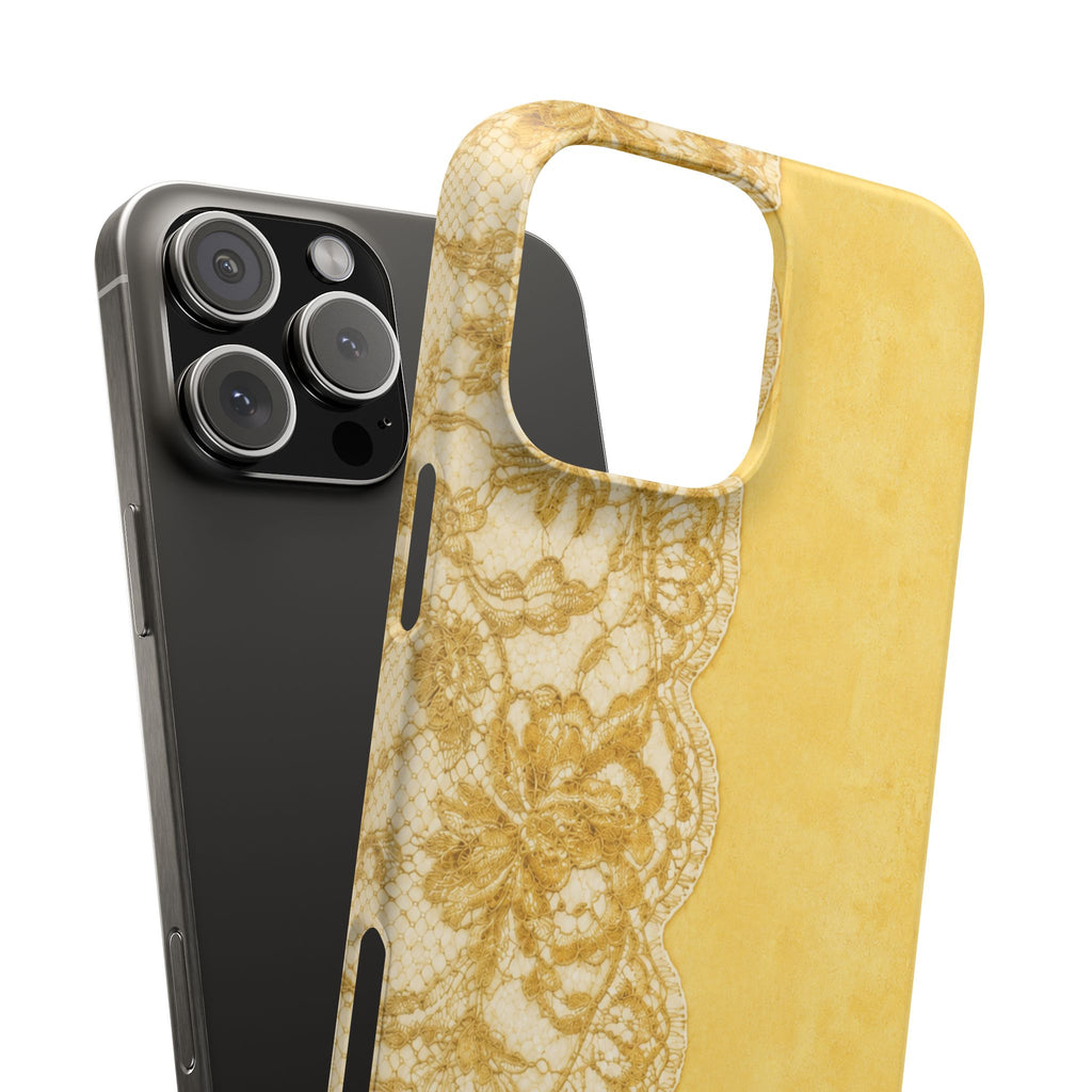 Yellow Vintage Lace Snap Case