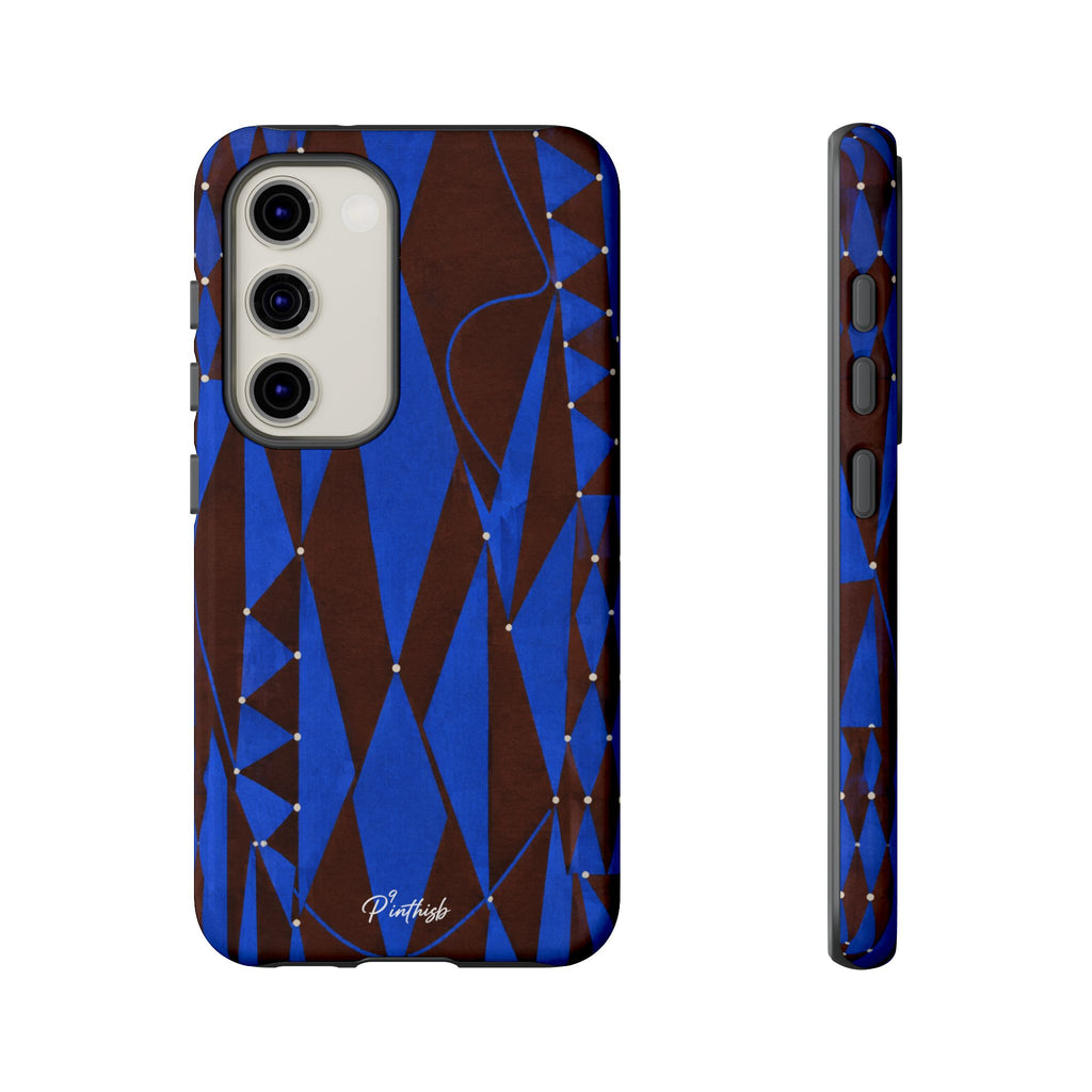 Geometric Blue Diamond Tough Phone Case