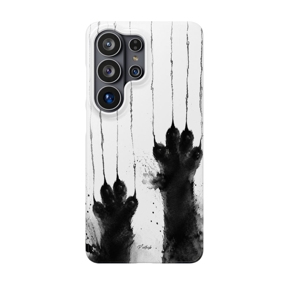 Black Ink Paw Print Snap Case