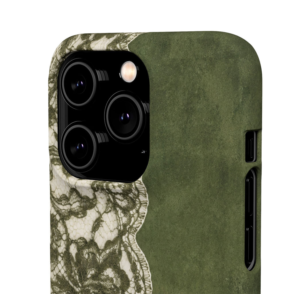 Olive Lace Snap Case