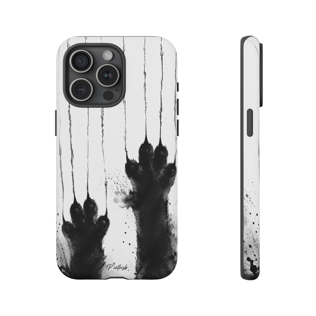 Black Ink Paw Print Tough Case