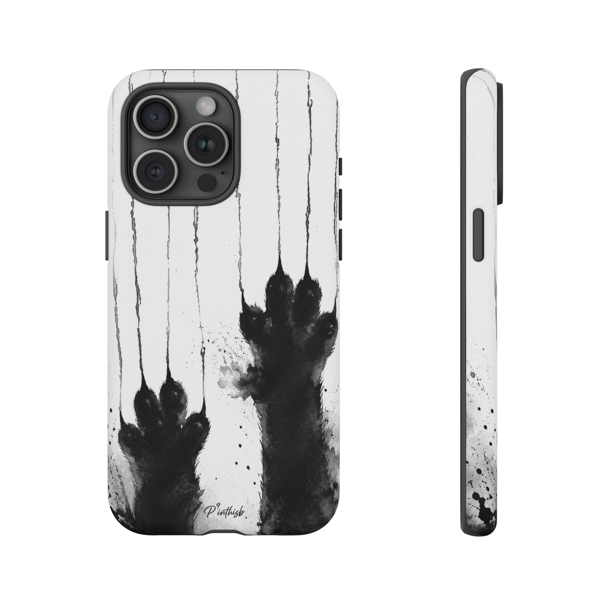 Black Ink Paw Print Tough Case