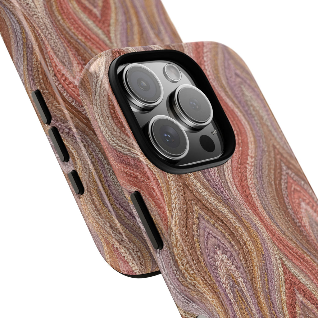 Wavy Peach & Mauve Tough Case