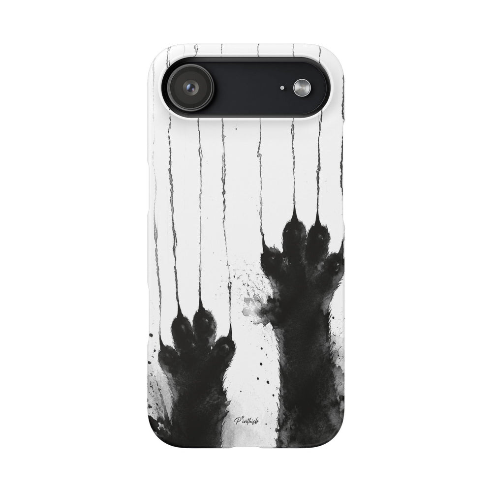 Black Ink Paw Print Snap Case