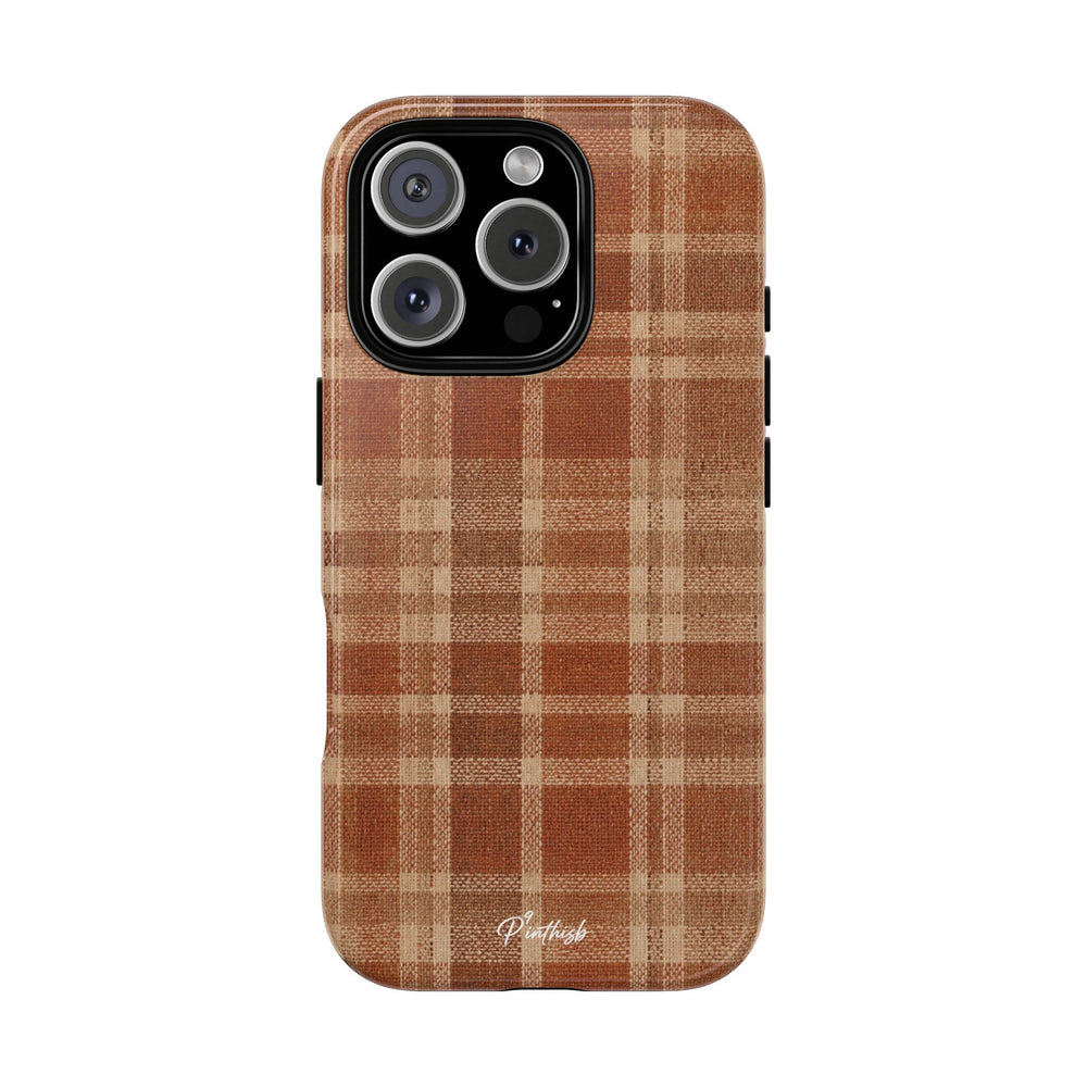 Rustic Brown Cozy Plaid Tough Case