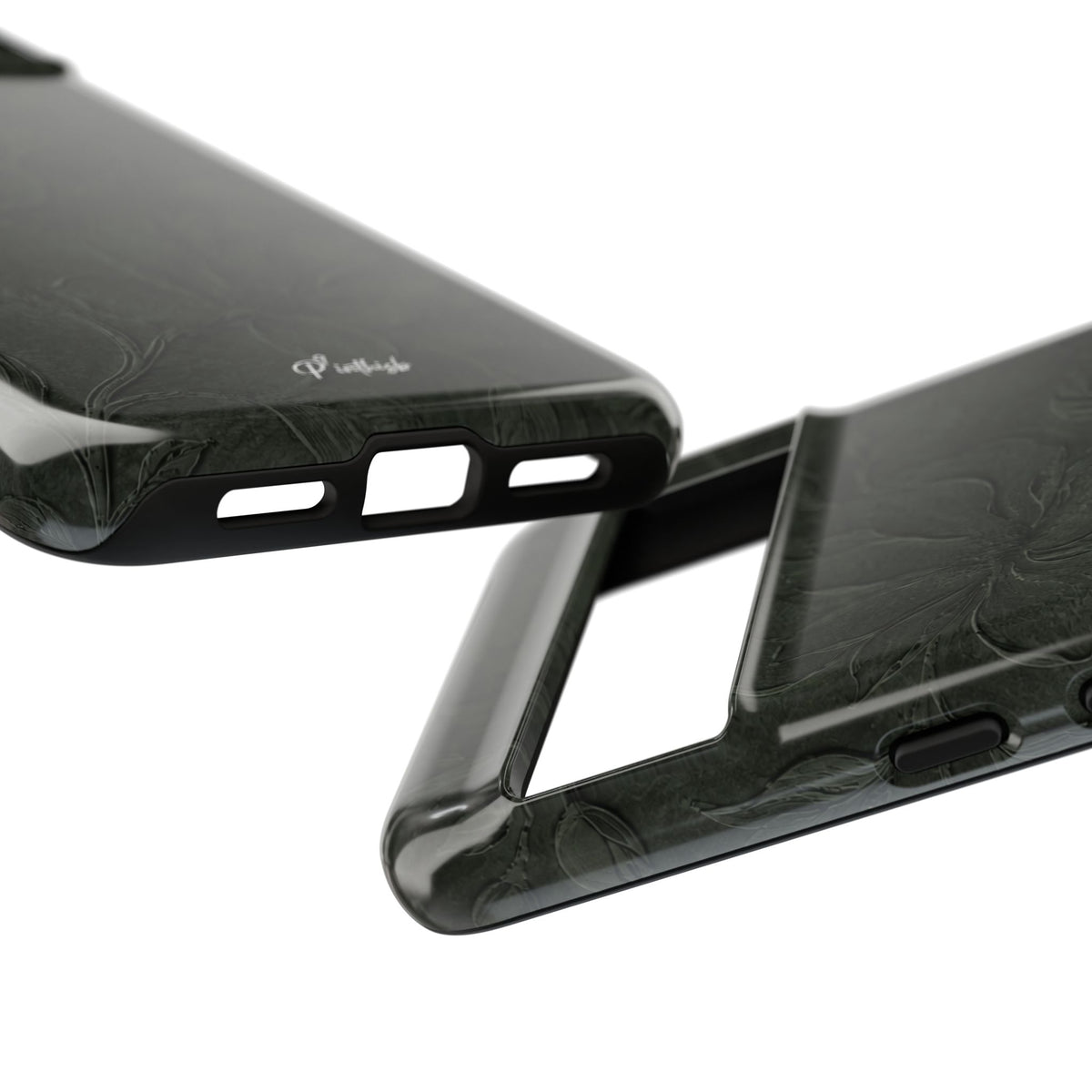Dark Olive Floral Texture Tough Case