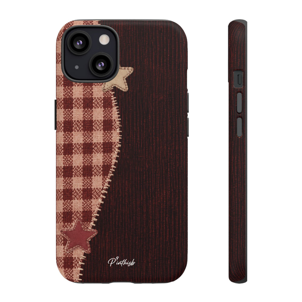 Rustic Plaid Stars Phone Case