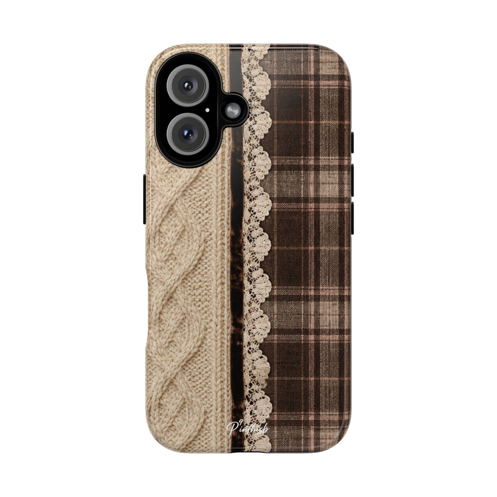 Cozy Plaid Knit Tough Phone Case